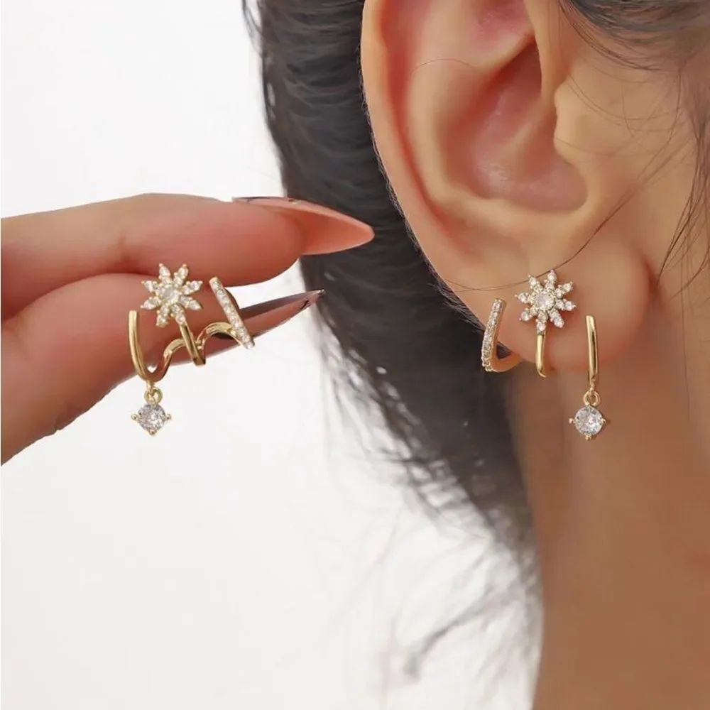 Diamond Flower Earrings #2105